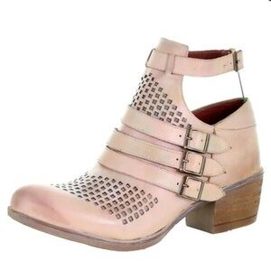 NWOB Anthropologie Corral Boots Straps Cutout 7" Ankle Rose - 8